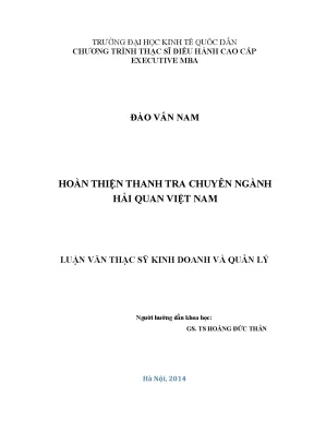 Nâng cao hiệu quả thanh tra chuyên ngành hải quan Việt Nam