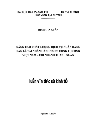 Nâng Cao Chất Lượng Dịch Vụ Ngân Hàng Bán Lẻ Tại