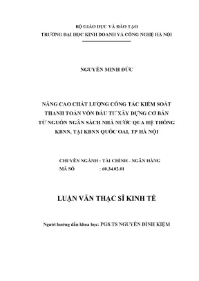 Nâng Cao Chất Lượng Kiểm Soát Thanh Toán Vốn Đầu Tư Xây