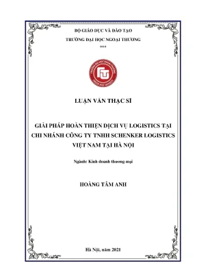 Giải Pháp Hoàn Thiện Dịch Vụ Logistics Tại Schenker