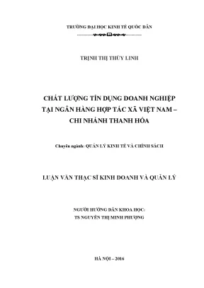 Đánh Giá Chất Lượng Tín Dụng Doanh Nghiệp Tại Ngân Hàng 