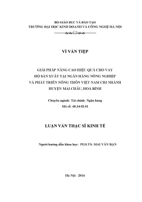 Giải pháp nâng cao hiệu quả cho vay hộ sản xuất tại ngân