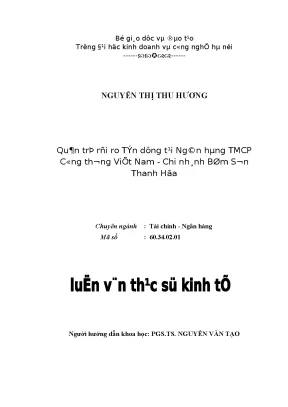 Quản Trị Rủi Ro Tín Dụng Tại Ngân Hàng TMCP Công Thương