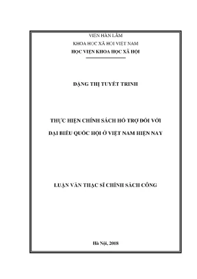 Chính Sách Hỗ Trợ Đại Biểu Quốc Hội Tại Việt Nam: Thực