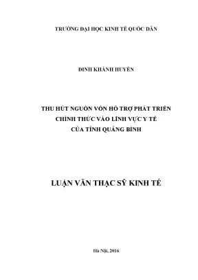 Phát Triển Y Tế Tỉnh Quảng Bình: Thu Hút Nguồn Vốn ODA