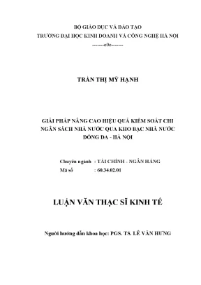 Giải Pháp Nâng Cao Hiệu Quả Kiểm Soát Chi Ngân Sách Nhà