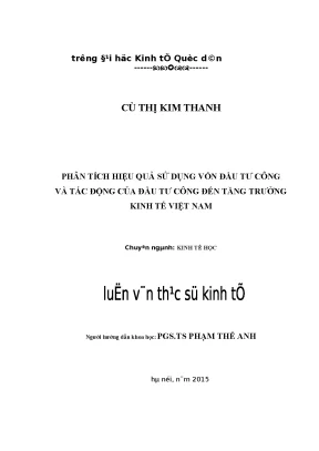 Phân Tích Hiệu Quả Sử Dụng Vốn Đầu Tư Công và Tác Động
