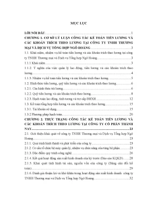 Kế Toán Tiền Lương và Các Khoản Trích Theo Lương Tại