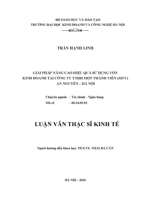 Giải Pháp Tối Ưu Hiệu Quả Sử Dụng Vốn Kinh Doanh Tại