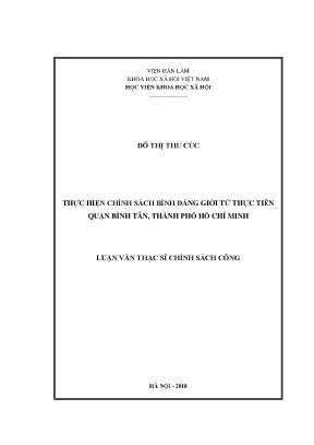 Thực hiện chính sách bình đẳng giới tại quận Bình Tân,