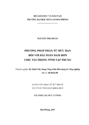 Phương Pháp Phần Tử Hữu Hạn Trong Tính Toán Dầm Đơn Chịu