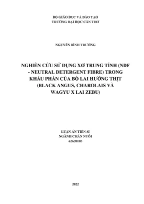 Nghiên Cứu Xơ Trung Tính (NDF) Trong Khẩu Phần Bò Lai