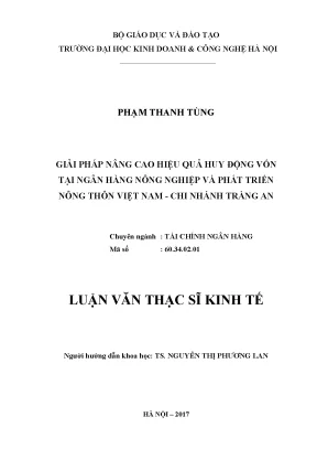 Nâng cao hiệu quả huy động vốn tại ngân hàng nông nghiệp