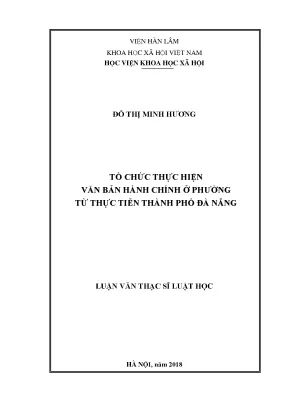 Tổ Chức Thực Hiện Văn Bản Hành Chính Tại Phường Đà Nẵng: