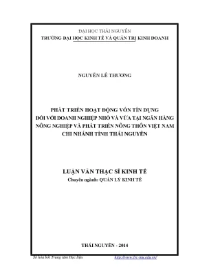 Phát Triển Vốn Tín Dụng Cho Doanh Nghiệp Nhỏ Tại