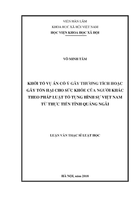 Khởi Tố Vụ Án Cố Ý Gây Thương Tích: Thực Tiễn Tại Quảng Ngãi