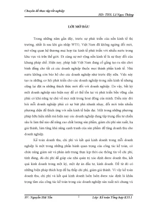 Hoàn thiện kế toán doanh thu, chi phí và kết quả kinh 