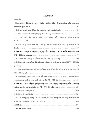 Nâng cao chất lượng hoạt động dẫn chương trình truyền 