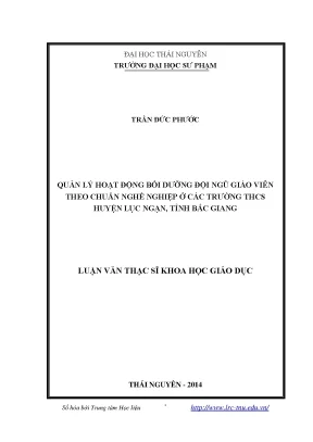 Quản Lý Hoạt Động Bồi Dưỡng Giáo Viên Theo Chuẩn Nghề