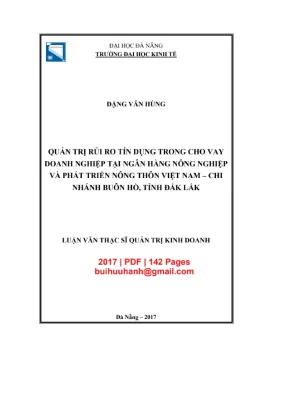 Luận văn: Quản trị rủi ro tín dụng cho vay doanh nghiệp