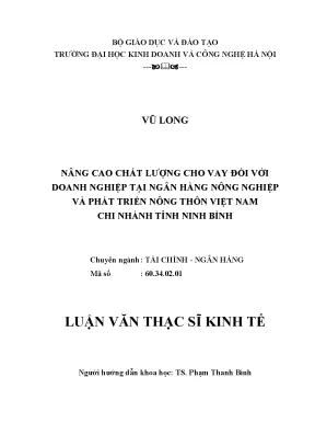 Nâng Cao Chất Lượng Cho Vay Doanh Nghiệp Tại Agribank