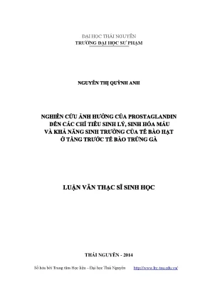 Nghiên cứu ảnh hưởng của Prostaglandin đến sinh lý và