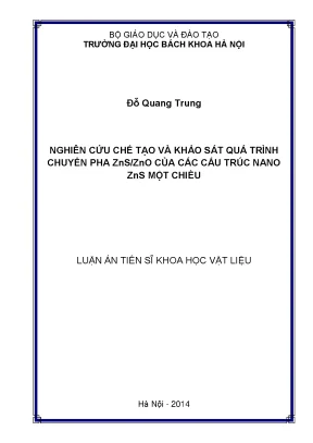Nghiên Cứu Chuyển Pha ZnS/ZnO Trong Cấu Trúc Nano Một Chiều
