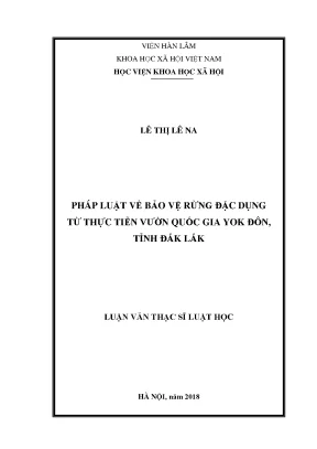 Pháp Luật Bảo Vệ Rừng Đặc Dụng Từ Thực Tiễn Vườn Quốc