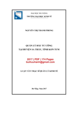 Quản lý Đầu tư công tại Huyện Sa Thầy, Kon Tum (Luận văn)