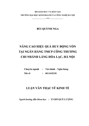 Nâng Cao Hiệu Quả Huy Động Vốn Tại Ngân Hàng TMCP Công