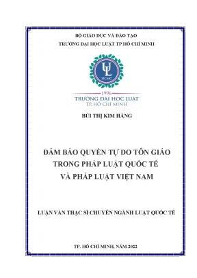 Đảm Bảo Quyền Tự Do Tôn Giáo Trong Pháp Luật Quốc Tế Và