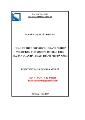 Quản lý thuế doanh nghiệp tư nhân quận Hải Châu, Đà Nẵng
