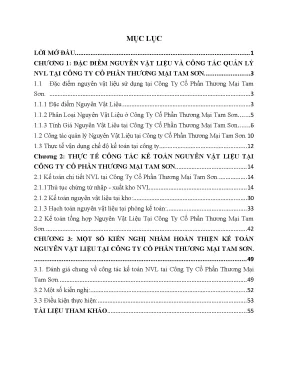 Quản Lý Nguyên Vật Liệu Tại Công Ty Cổ Phần Thương Mại 