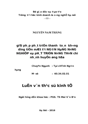 Giải pháp phát triển thanh toán không dùng tiền mặt tại