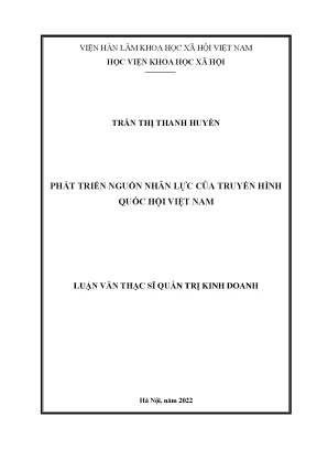 Phát Triển Nguồn Nhân Lực Truyền Hình Quốc Hội Việt Nam:
