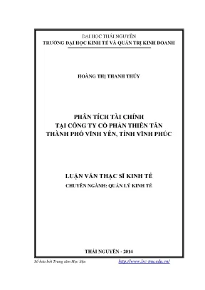 Phân Tích Tài Chính Tại Công Ty Cổ Phần Thiên Tân - Vĩnh Yên
