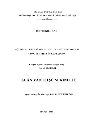 Giải Pháp Nâng Cao Hiệu Quả Sử Dụng Vốn Tại Công Ty TNHH