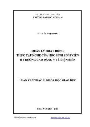 Quản Lý Hoạt Động Thực Tập Nghề Của Sinh Viên Tại Trường