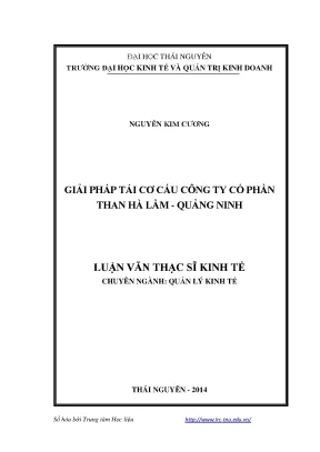 Giải Pháp Tái Cơ Cấu Công Ty Cổ Phần Than Hà Lầm - Quảng