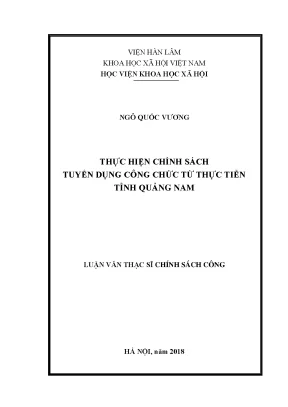 Chính Sách Tuyển Dụng Công Chức Tại Tỉnh Quảng Nam: Thực