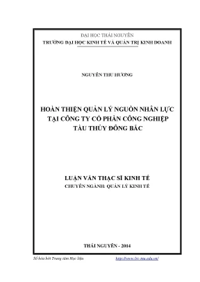 Hoàn thiện quản lý nguồn nhân lực tại Công ty Cổ phần