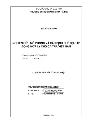 Nghiên Cứu Chế Độ Cấp Đông Hợp Lý Cho Cá Tra Việt Nam