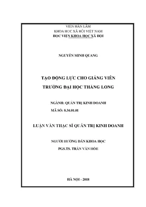 Tạo Động Lực Hiệu Quả Cho Giảng Viên Tại Trường Đại Học