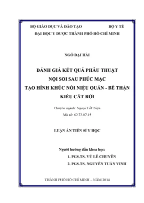 Đánh Giá Kết Quả Phẫu Thuật Nội Soi Tạo Hình Khúc Nối 