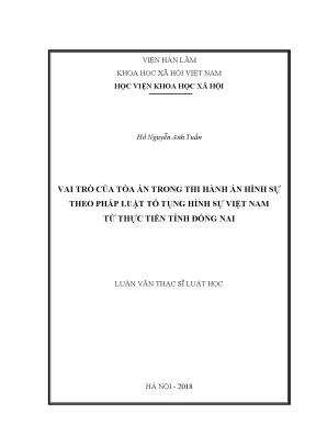 Vai trò của Tòa án trong thi hành án hình sự tại Đồng Nai