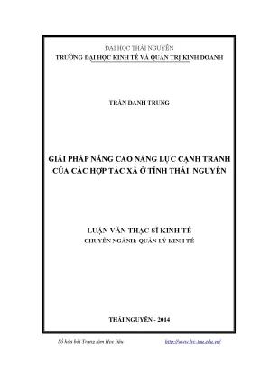 Giải Pháp Nâng Cao Năng Lực Cạnh Tranh Của Hợp Tác Xã
