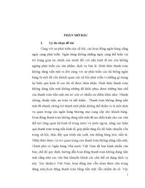 Phát Triển Thanh Toán Không Dùng Tiền Mặt Tại Ngân Hàng