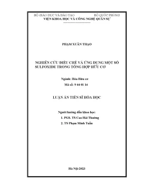 Nghiên Cứu Điều Chế và Ứng Dụng Sulfoxide trong Tổng Hợp