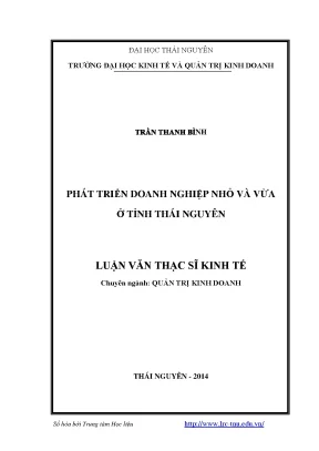 Phát Triển Doanh Nghiệp Nhỏ và Vừa Tại Thái Nguyên: Giải