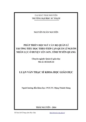 Phát Triển Đội Ngũ Cán Bộ Quản Lý Trường Tiểu Học Tại